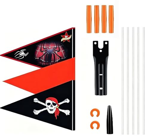 1 drapeau de vélo pour enfants - Avec mât de 30 cm - Fanion de sécurité - Fanion de vélo - Accessoire pour garçons et filles