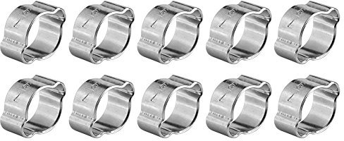 10 Pcs Colliers de Serrage Tuyau Serrage Ajustable en Acier Inoxydable Double Oreille O Clips Pinces de Fixation de Tuyau (7-9MM)