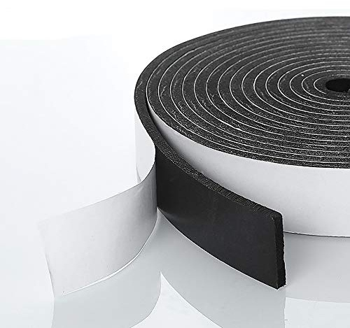 Weather Stripping Door Seal Strip for Doors and Windows, 1In x 1/8In X 33Ft Foam Insulation Tape Self Adhesive,Sound Proof,Weatherstrip,Pipe Cooling, Air Conditioning Seal Strip