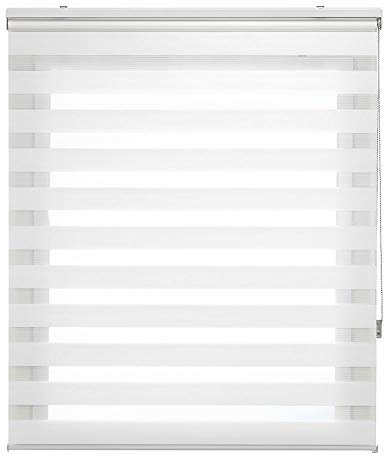 Estoralis - Shae - Estor Enrollable Doble Tejido, Noche y día, Blanco Roto, 170 x 250 cm