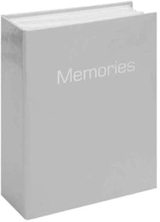 Widdop & Co Photo Album 80 4x6 Portrait Pictures - Grey Memories Slip in Photos, Grey,Silver, 17cm x 13cm x 5cm