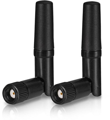 Eightwood Antena WiFi pequeña de Doble Banda de 2.4 GHz 5.8 GHz RP Mini Antena WiFi Antena SMA 2 Piezas para PC de Escritorio, Tarjeta PCIe, Router WLAN, cámara de visión Trasera inalámbrica