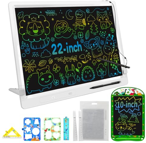 22 inch LCD Writing Tablet, Large Doodle Board for Kid with 2pens and Adjustable Bracket,Educational Learning Toys Christmas Birthday Gifts for Kids Adults Home School