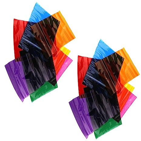 Woogim Lot de 2 rouleaux de papier cellophane coloré pour emballage cadeau, fabrication artisanale, décoration, 7 couleurs, 25 x 35 cm