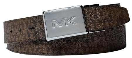 Michael Kors 31 mm geschnittener, wendbarer Herren-Gürtel mit charakteristischem Logo, Braun / Schwarz, braun / schwarz