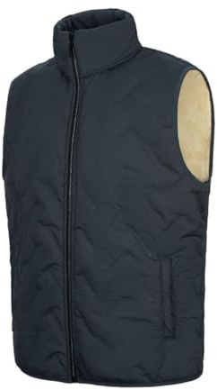 AOTORR Mens Gilet Fleece Lined Body Warmer Winter Padded Vest Outerwear Lightweight Sleeveless Jacket with Zip Pockets for Outdoor Running Fishing Hiking Gray M
