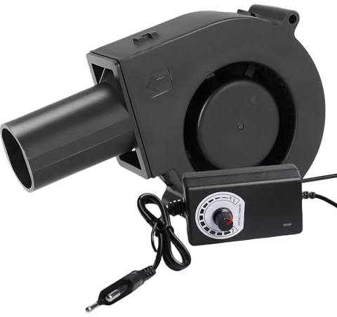 Ventilatore radiale 12 V con regolatore di velocità, ventilatore a turbina per ventilazione, barbecue, camino, raffreddamento, ventilatore, AC per riscaldatori, barbecue, picnic