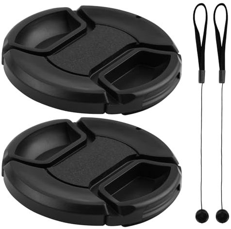 Lot de 2 cache-objectifs 58 mm pour appareil photo Canon EOS Rebel 4000D 2000D 1300D 1200dD 800D 760D 750D 250D 200D EOS 90D 80D 77D 70D avec EF-S 18–55 mm F 3,5–5,6 is II STM F 4-5. 6 est un objectif