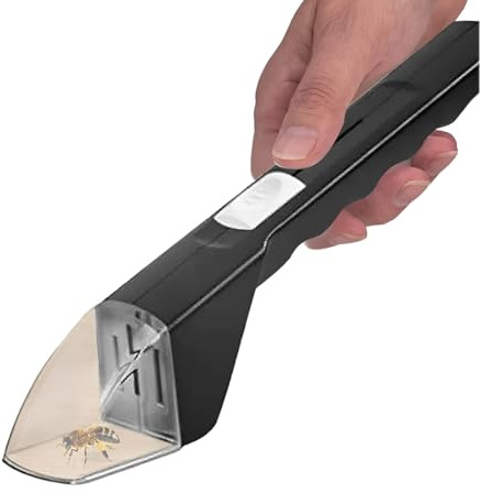 Acchiappainsetti Nero Manuale, Strumento di Cattura di Insetti Viventi, Trappola per Insetti Portatile per Bambini all’Esterno & Giardino Casa