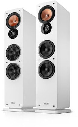 Teufel Ultima 40 Mk4 Stereo Lautsprecher - HiFi Standlautsprecher Paar der Spitzenklasse, Phase-Plug Hochtöner, Doppelrohr-Bassreflex, Mitteltöner aus gewebtem Kevlar - weiß