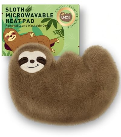 UNCN Coussin chauffant en noyaux de cerise | Bouillotte Micro-onde 32x22 CM 660g | Design de Paresseux Tissu ultra-douxTaie d'oreiller amovible