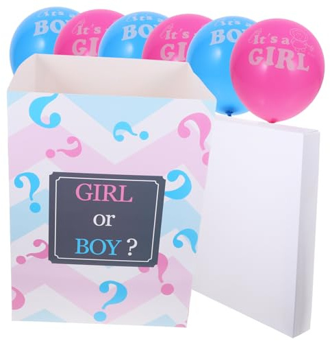 VICASKY Scatola Gender Reveal in Carta Palloncino per Shower, Decorazione Festa Rivelazione Genere, Set Adatto a Party e Celebrazioni