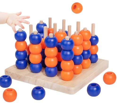 Lpoppcx Gioco in - Set di Scacchi in Legno per Bambini Giocattolo Educativo 3D | Giochi Rompicapo Educativi per Famiglia Scuola Feste