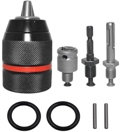 Keyless Drill Chuck for Milwaukee, 1/2-20UNF Mount, 1.5-13mm All-Metal Self-Tightening Quick Change Chuck, Including 3/8 SDS-Plus Shank 1/2 Impact Wrench Adapter 1/4 Hex Shank