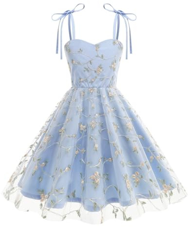 Flower Girls Dress Embroidered Prom Dresses for Teenagers & Kids Bridesmaid Princess Costume for Wedding Party Casual Outfits Fairy Satin Strap Maxi Tutu Dresses 4-10 Years