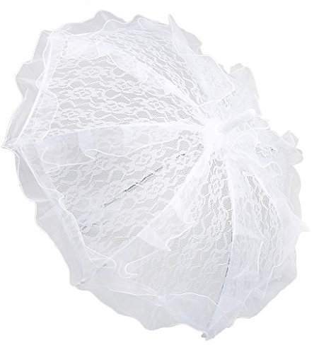Gazechimp Sonnenschirm Spitze, Brautschirm Damen Regenschirm Hochzeit Gesticktes Vintage Sonnenschirm Hochzeit