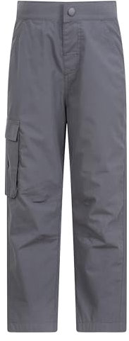 Mountain Warehouse Trek Youth Trousers – Quick Drying Children's Pants, 4 Pockets, Shrink & Fade Resistant Kids Trousers – Ideal for Travelling Cold Weather Dark Grey Kids Size 11-12 Years