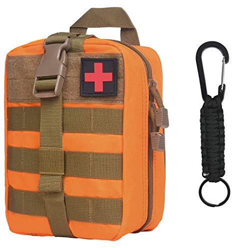 flintronic Pochette tactique Molle, sac banane EDC Gadget Ceinture utilitaire compacte avec étui pour téléphone portable pour le sport, la randonnée, le camping, les voyages - Orange