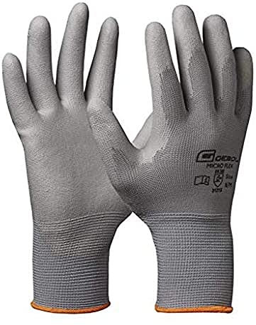 Gebol Micro Flex, Arbeitshandschuhe für nötiges Feingefühl, Schutzhandschuhe für Herren, Größe XXXL (Gr 12), Grau, 1 Paar