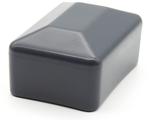 Enkotrade 4 Stück Zaunkappen Anthrazit für Außenmaß 60x40 mm, Rohrkappen aus hochwertigem Kunststoff, Pyramide Rechteckig Zaunpfostenkappen Pfahl Deckel Zaunabdeckung