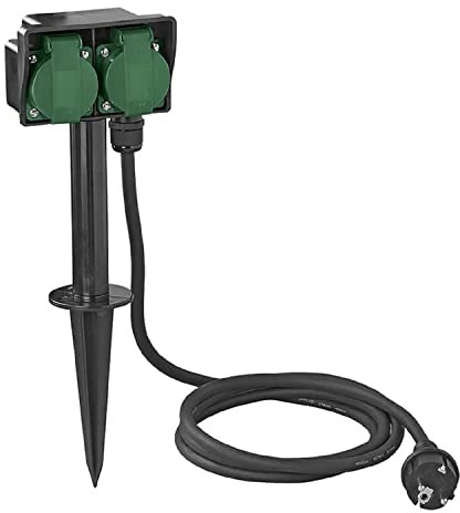ProPlus Presa da giardino Schuko a 2 scomparti con picchetto 2 m, 3 x 2,5 mm²