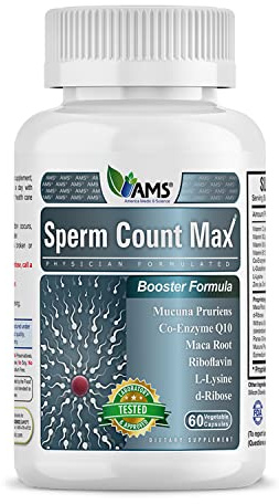 America Medic & Science Sperm Count Max (60 Capsules) | Male Fertility Supplement | Enhances Sperm Count and Reproductive Health | Prenatal Vitamins for Men | with Zinc, CoQ10, Vitamin C, B2, and B12