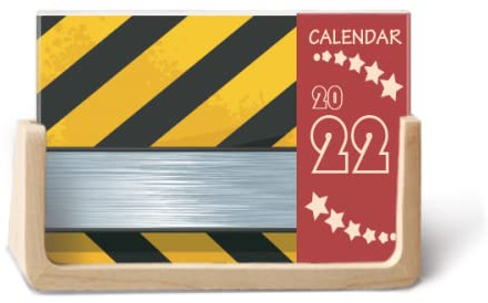 Logo nero e giallo strisce 2022 calendario da scrivania planner 12 mesi