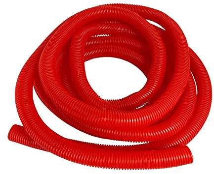PE Red Corrugated Conduit Flexi Pipe Tube Split 23mm - 10m