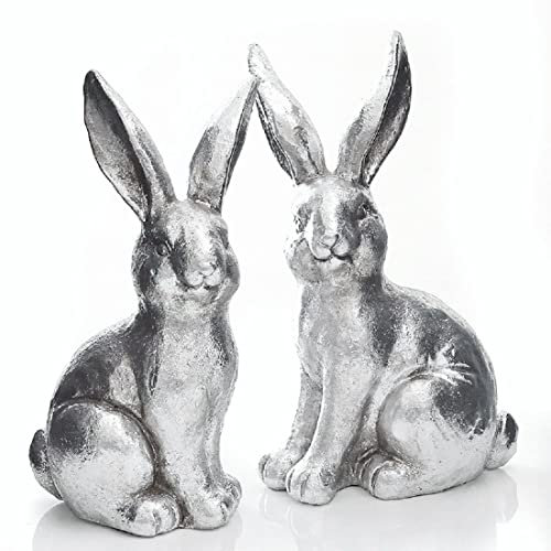 ETC putziger frühlingshafter Osterhase als Ostermoppel in klassischem Silber in verschiedenen Größen (2 x klein)