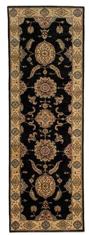 Lifetex Textile Lebensqualität Teppichläufer Ziegler Farahan mit Bordüre ca. 80 x 250 cm Beige handgeknüpft Schurwolle Klassisch hochwertiger Teppich
