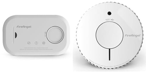FireAngel FA6813-EUX10 FA6813 Carbon Monoxide Detector & Alarm with Replaceable Batteries & Optical Smoke Alarm with 10 Year Sealed For Life Battery, FA6620-R