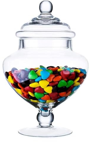 shajiahao Barattolo Caramelle, Contenitore di Caramelle Decorativo,Barattoli Dolci di Vetro, Barattoli Vetro Porta Caramelle Trasparenti, Piatti di Caramelle con Coperchi,per Feste, Sagre e Matrimoni