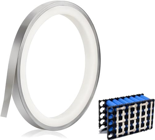 SHSHbuy Nastro di Puro Nickel,0.1 * 5MM x 10M Nichel Striscia Nastro In Nichel,Piattina Nickel,Nastro Nichelato Accessori per Saldatura per Connettere Delle Batterie Spot Welding 18650,14500
