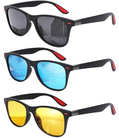 Beipegin 3Pcs Polarized Sunglasses Men Women, Sports Sunglasses with 100% UV Protection for Outdoor