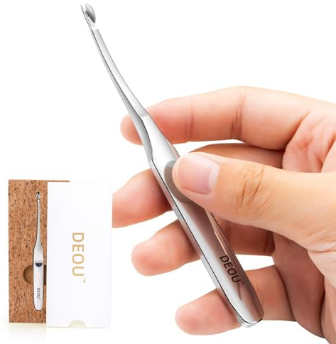 DEOU Professional Stainless Steel Cuticle Pusher with Thick Handle - V - shaped Blade for Precise Dead Skin Removal