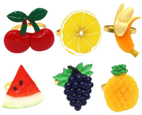 Luxshiny 6piezas Servilleteros De Mesa Forma De Fruta Diseño Divertido y Adorable para Comedor