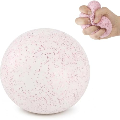 Snowball Squishy, Fuzz Ball Squishy, Snow Ball Stress Relief Tool, Comfort Relaxation Aid for Classroom Focus and Office Relaxation, Portable Desk Companion with Soft Texture