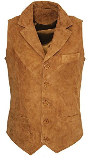 Les Hommes de Chèvre Lisse Classique Cuir Daim Smart Bronzer Gilet