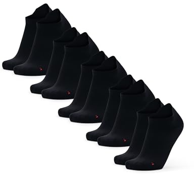 DANISH ENDURANCE Calcetines Cortos de Running, Calcetines Deportivos Antiampollas para el Verano, 3 o 5 Pares, Negro, 43-47
