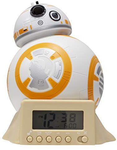 BulbBotz Réveil veilleuse avec Sons du Personnage pour Enfant Star Wars 2021395 BB-8, Plastic, Orange, 14 cm