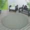Paco Home In- & Outdoor Teppich wetterfest für Garten, Terrasse & Balkon flachgewebt in Moderner Sisaloptik einfarbig pflegeleicht & UV-beständig, Grösse:160 cm Rund, Farbe:Grün