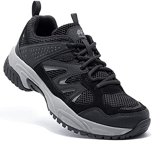 CAMELSPORTS Hiking Shoes Men Lightweight Non-Slip Breathable Sneakers Low Top Walking Shoe for Outdoor Trailing Trekking Walking Climbing Black