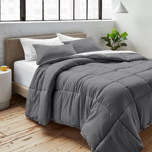 Bare Home Duvet Insert Emperor Size - Premium 1800 Ultra-Soft Duvet Insert - 6.4 TOG - All Season Warmth Quilt - Comforter Set with 2 Pillowcases (Emperor, Grey)