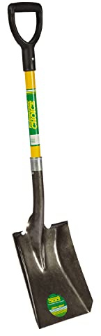 Professional's Choice Square Point Shovel - Sturdy 28” Fiberglass Handle - Heavy Duty 14 Gauge Steel Head