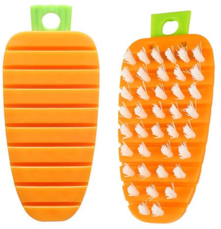 2 Pcs Vegetable Brush Carrot Shape Brush Flexible Fruit Brush Kitchen Cleaning Brush Tool Suitable for Fruits and Vegetables
