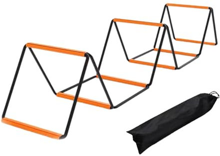 Fußball Agility Leiter, Fußarbeitsleiter, Flexible Leitern, Faltbar, Verstellbar, Trainingsleiter für Outdoor Sportarten, Orange