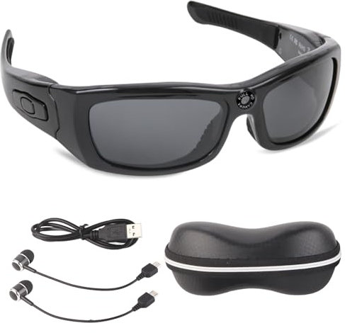 Camera Headset Glasses, 1080p Polarized Lens, Support Calling, Music, Video Recording - Free Your Hands for Driving, Riding, Travel