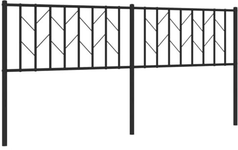vidaXL Kopfteil, Bettkopfteil mit Metallbeinen, Betthaupt für Bett Metallbett Doppelbett, Bettzubehör Schlafzimmer, Schwarz 180cm Metall