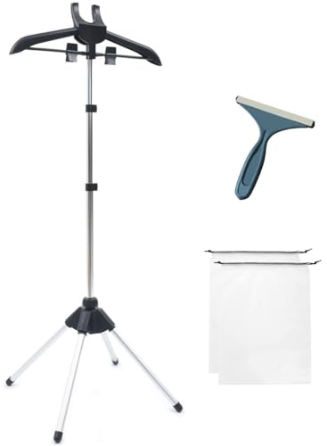 GIPOBUY Perchas para plancha de vapor, soporte de vapor portátil para ropa, soporte para ropa, perchas para planchar al vapor, soporte de plancha de vapor, negro