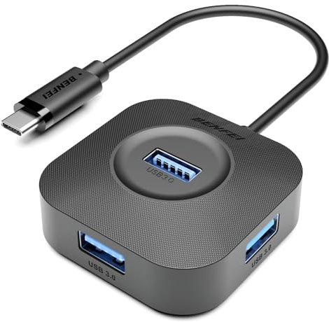 BENFEI USB C Hub, 4 Ports USB 3.0 Hub with 5Gbps Data Transfer, USB C Splitter for Type C MacBook, Mac Pro, iMac, Surface, XPS, Flash Drive, Mobile HDD